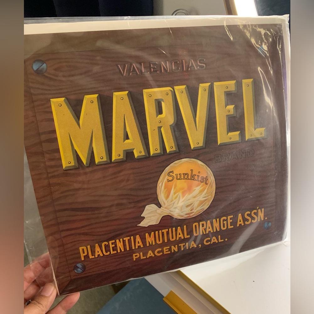 Vintage Fruit Label - Marvel